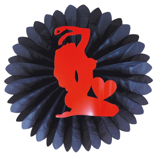 Decoratiewaaier sexy vrouw 60 cm