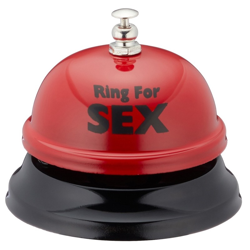 Grappige tafelbel rood ring for sex 7 5 cm
